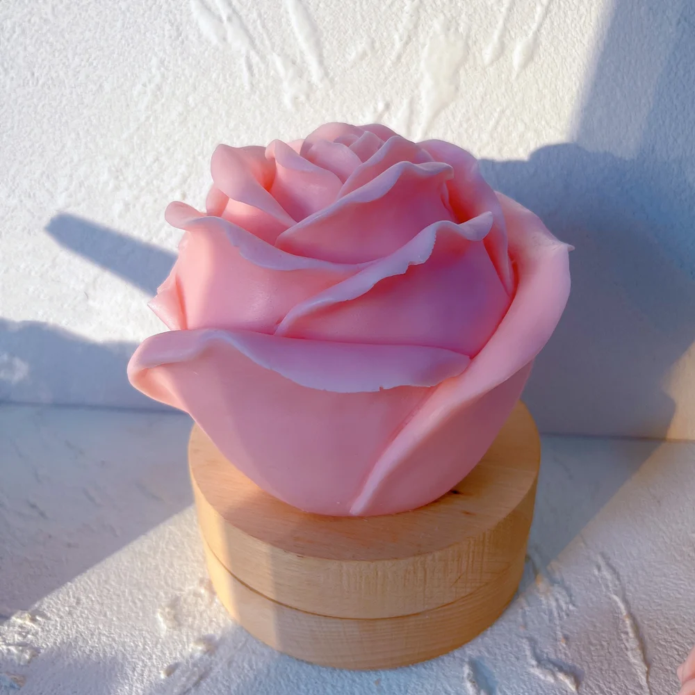 3 Sizes Rose Shaped Candle Mold Valentine\'s Day Gift idea Flower Rose Ball Silicone Mold Home Decor Anniversary Gift