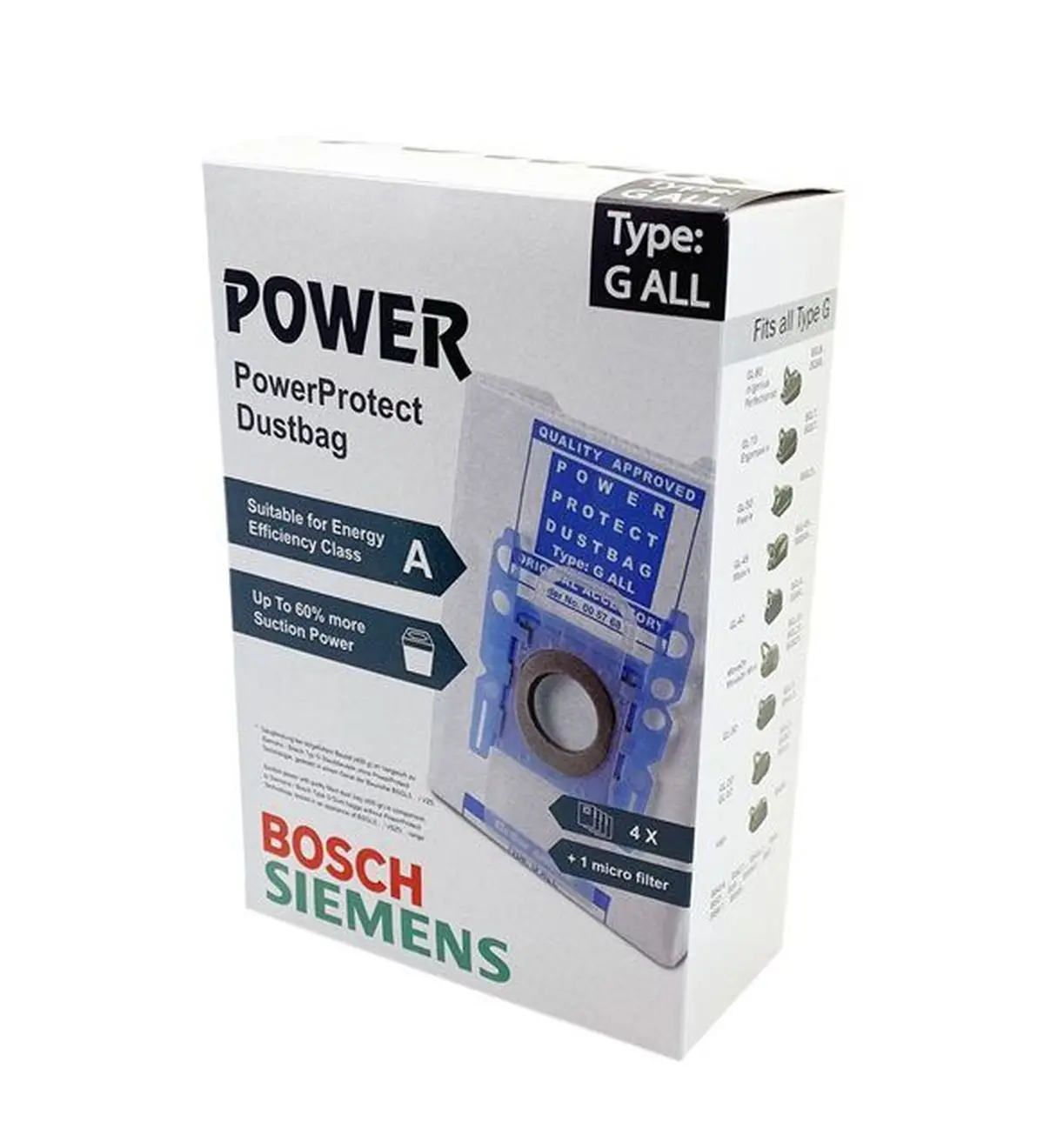 PowerProtect 먼지 봉투 교체 Bosch BSGL32383 진공 청소기-4 개-bbz41flgl