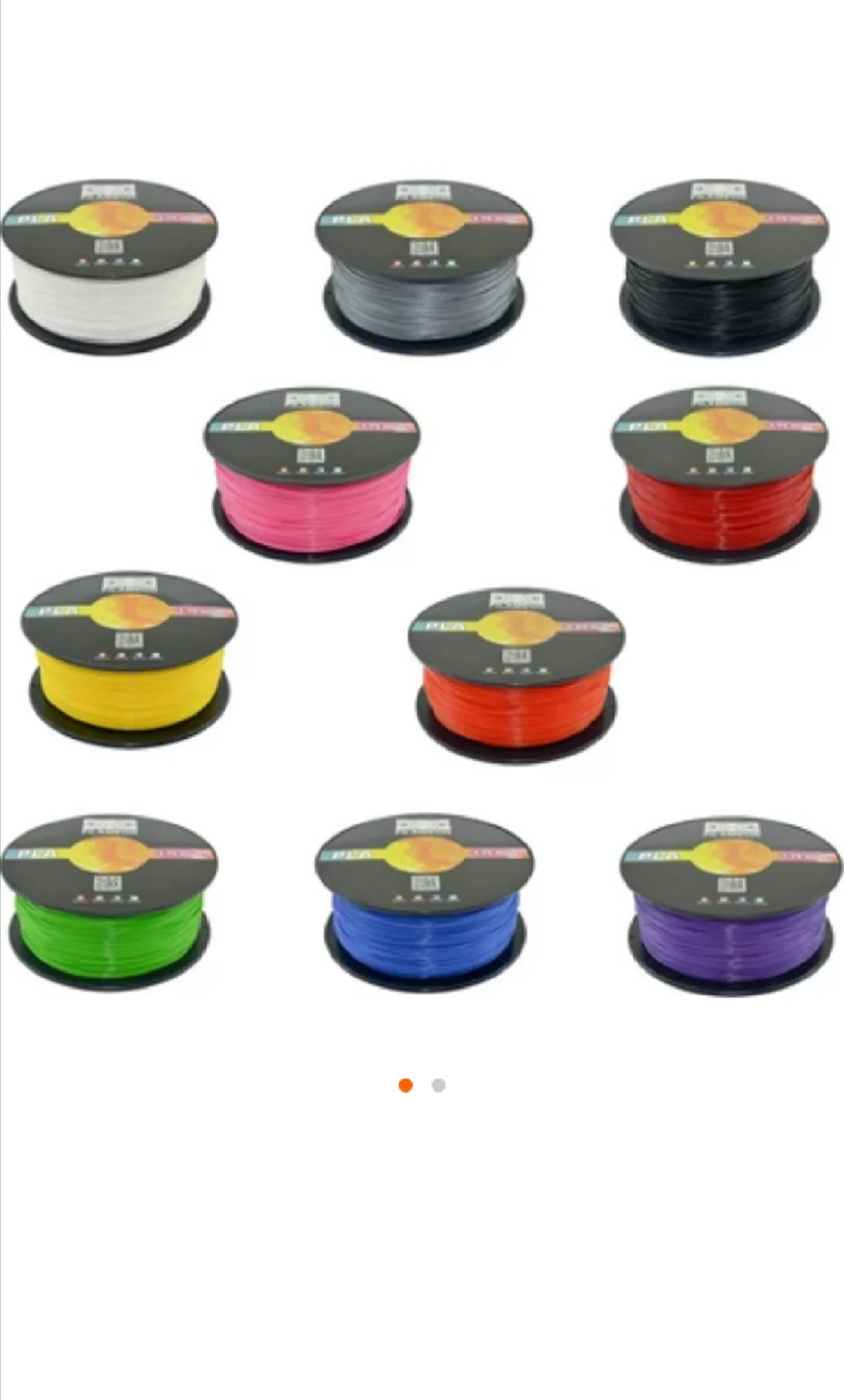 10 Colors x10 Meters (Total 100 Meters)  PLA Filament For 3D Printers and Pens