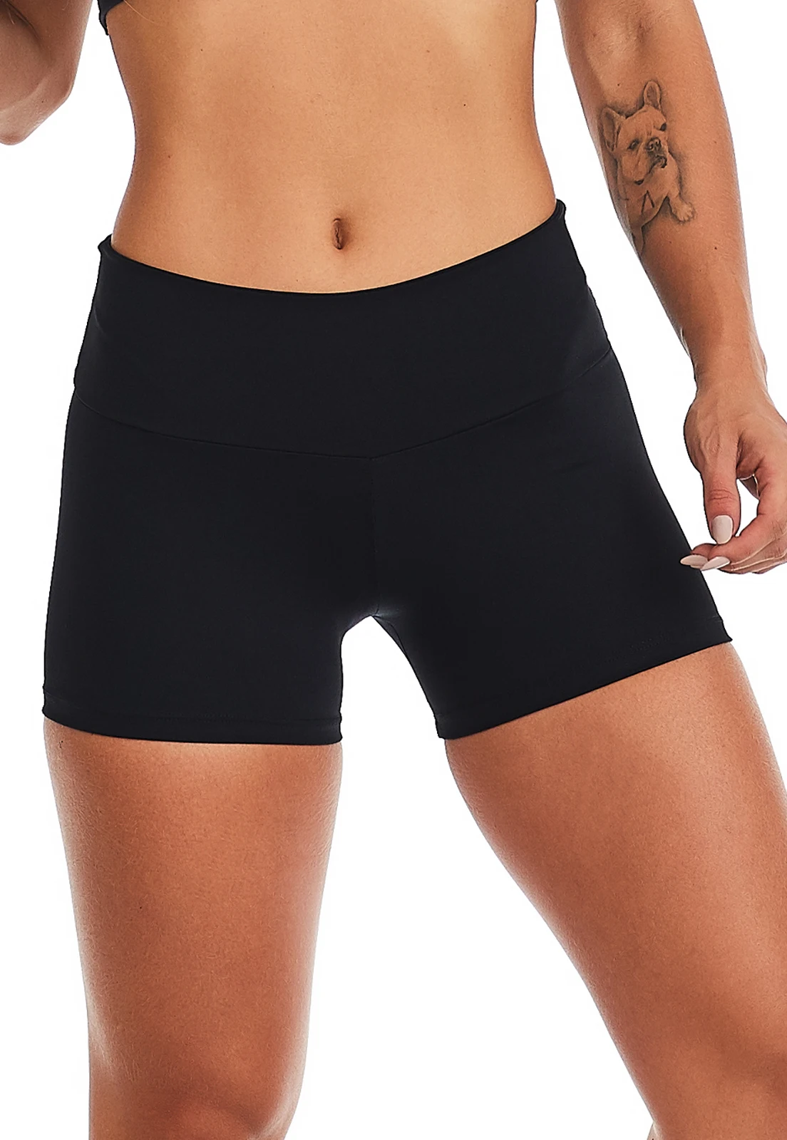 Short Feminino Curto Poliamida Proteção Contra Raios Solares UV50 + Liso