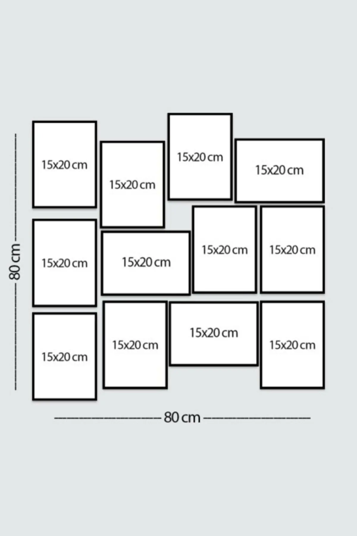 Home Decoration 12 Piece Frame Looking MDF Table Set (80x80 Cm) Dali Tasarım Odalarınıza Şıklık Floor