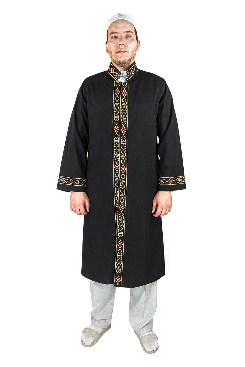 Men Muslim Imam Masjid mosque Jubba Arab dress Turkey Islamic teacher quality embroidered kaftan Dubai custom religious Ramadan