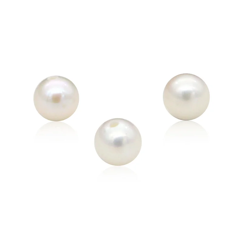 2pcs Natural Fresh Water Pearl Round Half Drilled Beads Semi Hole AAA Grade 5-5.5mm For Making Jewelry DIY Earring Craft Pendant