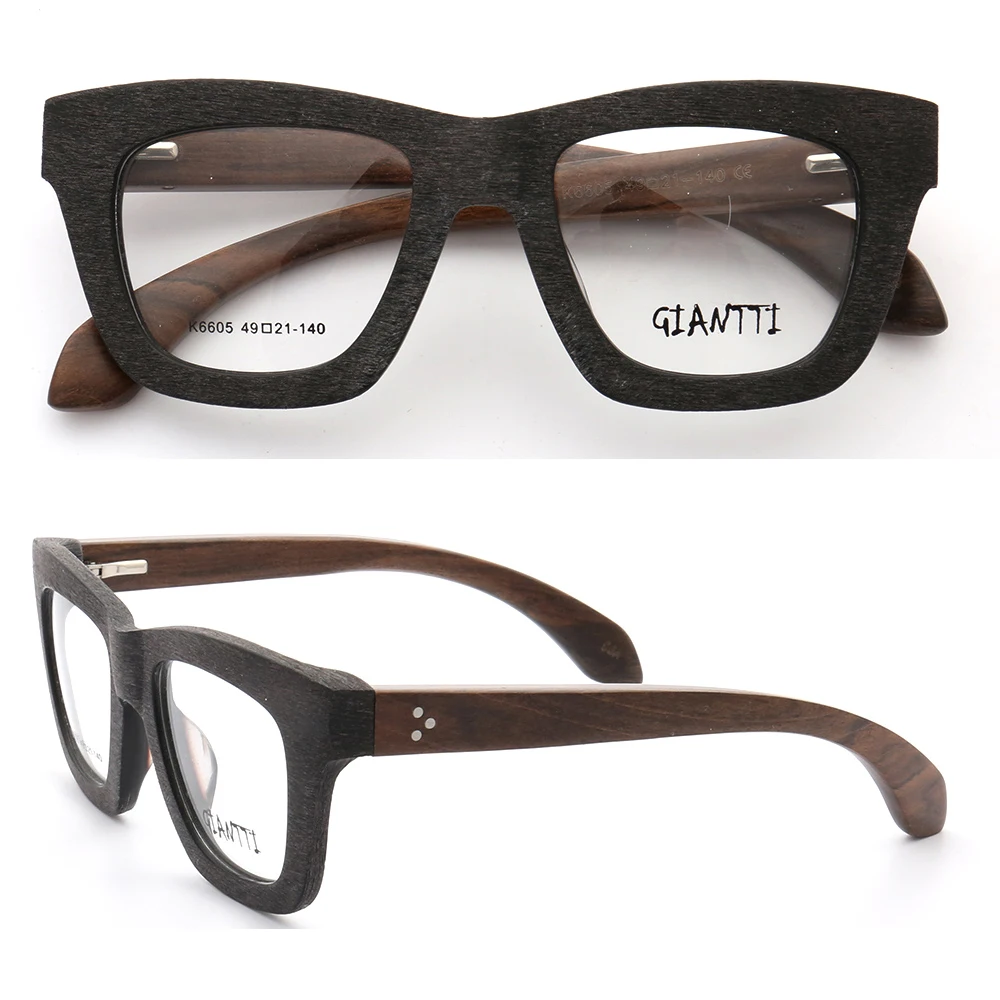 

Women Vintage Wooden Glasses Frames Men Wood Eyeglass Frames Oversized Fashionable Square Retro Rx Eyeglasses Frames Optical