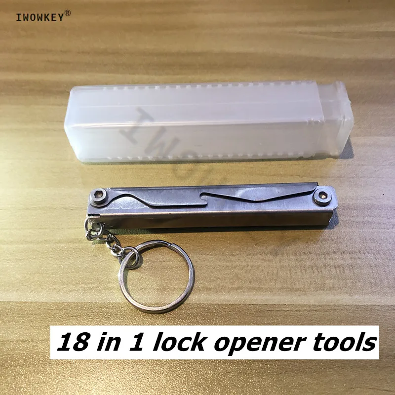 18 in 1 Repair Tools Folding Fast Lock Opener Pi-cik Tools Stainless Steel Door Lock Opener Locksmith Tools