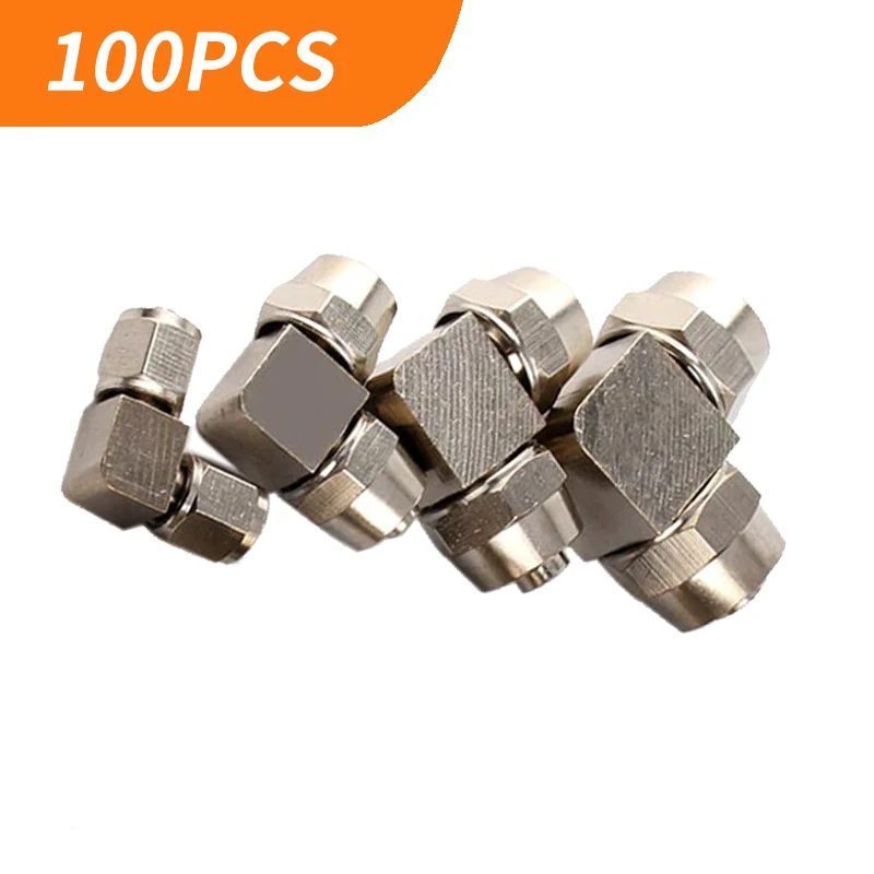 100pcs 50PCS PV quick twist elbow metal lock nut quick pneumatic right angle bending 90 degrees