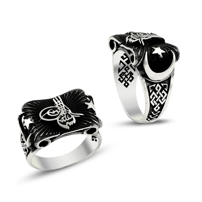 925 Silver Handmade Nationalist English Men Rings