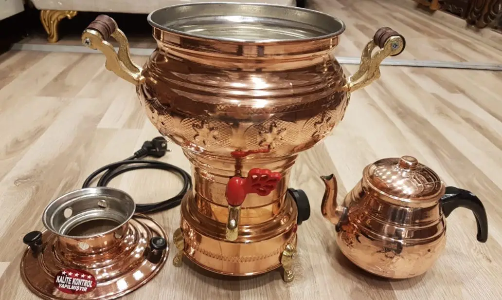 WONDERFULLL    Copper samovar - handmade real copper samovar with electric thermostat 3,5 lt with a custom