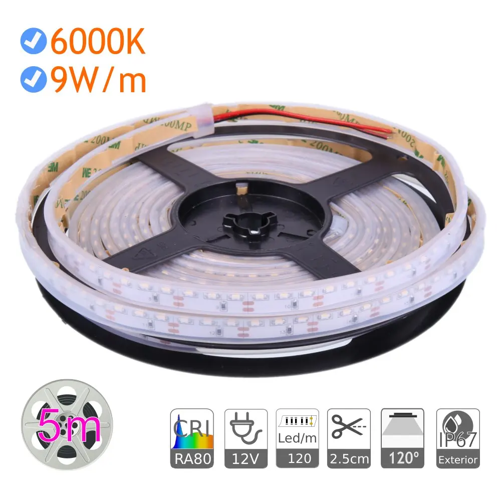 Jandei LED strip side light 12V 6000K/4200K/3000K/2200K IP67 9 W/m 120 LEDs/m outdoor lighting, decorative led, strip light