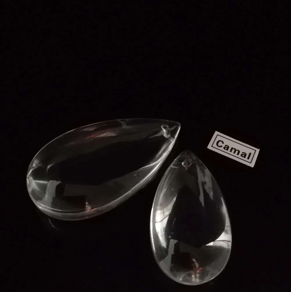 Camal 10pcs/lot 36mm 46mm Clear Crystal Smooth Teardrop Prisms Pendants Lamp Chandelier Part Hanging Ornament Wedding Home Decor