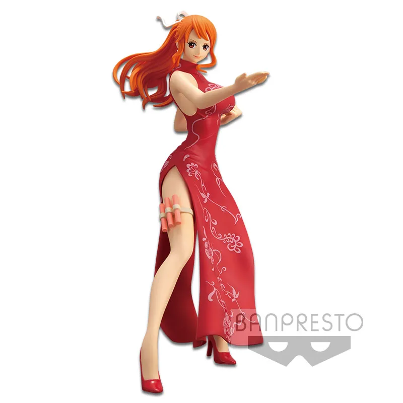 Judai 22cm Original Bandai Banpresto Glitter & Glamours One Piece Nami Kung Fu Style PVC Action Figure Model Doll Toys