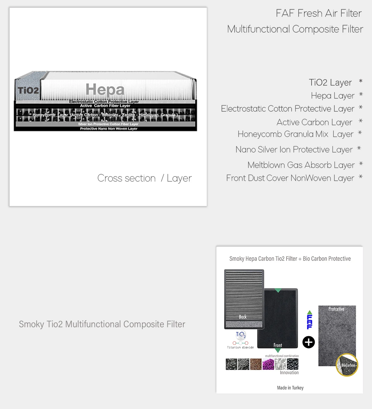New Fakir Luminoso Smart  Air Purifier Filter Compatible TiO2 Hepa Carbon Smoky Multifunctional + Protective