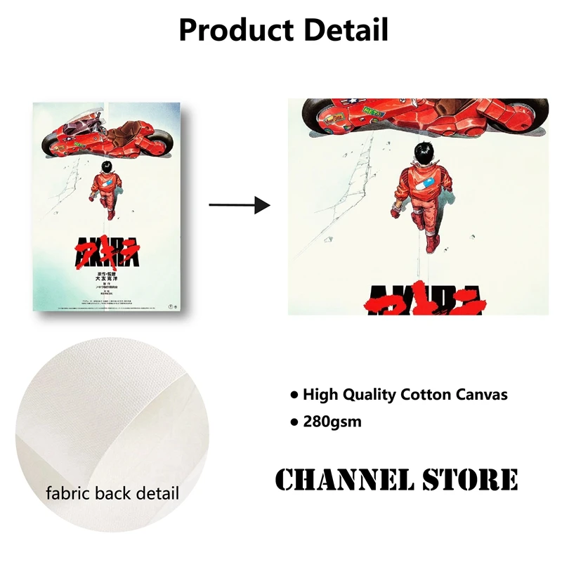 Akira 1987 Animation Print Vintage Japanese Movie Anime Poster Gaming Wall Art Canvas Painting Picture Kids Game Room Art Decor