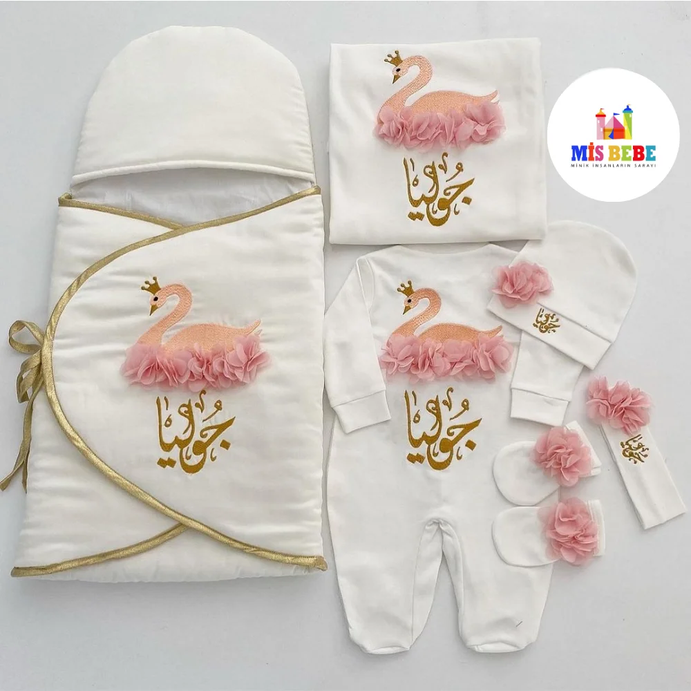 Baby Girl Boy King Queen Newborn Personalized Outfit Clothing 6-pcs Hospital Custom Fabric Antibacterial Babies Healthy Safe