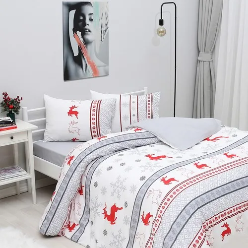 All Home by Sırmaks Double Duvet Cover Set-Christmas deer