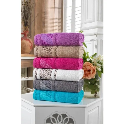 SIRMAK Forev 6-Piece Cotton Towel Set Şehrazat, Fast Shipping from Turkey