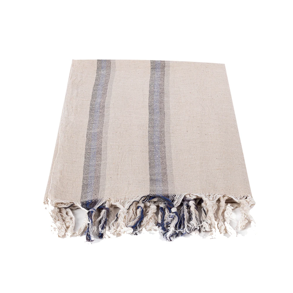 Turkish 100% Linen and Bamboo  Woven  Peshtemal Towel-Fringed Artisan Fouta Beach Bath Soft Boho Towel