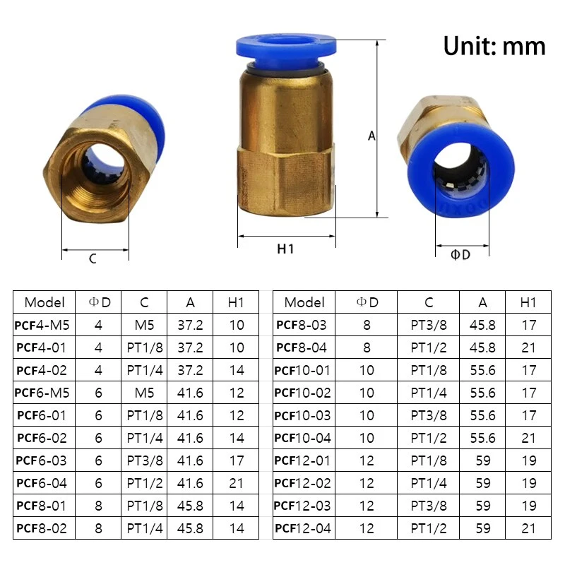 10 Chiếc Chất Lượng Cao Nhanh Chóng Phát Hành Đồng Lắp PL/PB/PCF/Máy Tính/SL/PD/PX Loại Máy Lạnh Rapidities Ống Khí Nén Cổng Kết Nối