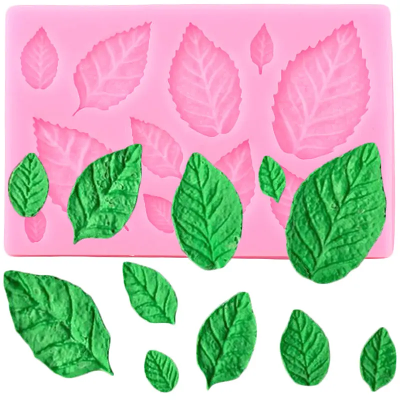 Rose Leaves Maple Leaf Silicone Mold Epoxy Resin Candy Polymer Clay Fondant Molds Rose Flower Chocolate Cake Decorating Tools