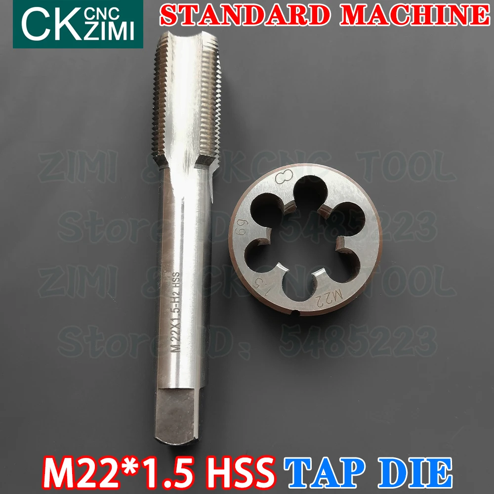 M22*1.5 M22x1.5 Straight Handle Standard Machine Die Tap High Speed Steel Wire Tapping Drill Round Die Metal Tap Die Set Tools