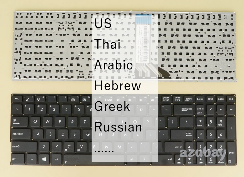 US Thai Arabic Hebrew Greek Russian Keyboard For Asus X553SA X554L X555 X555BA X555BP X555DA X555DG X555LA X555LB X555LD X555LF