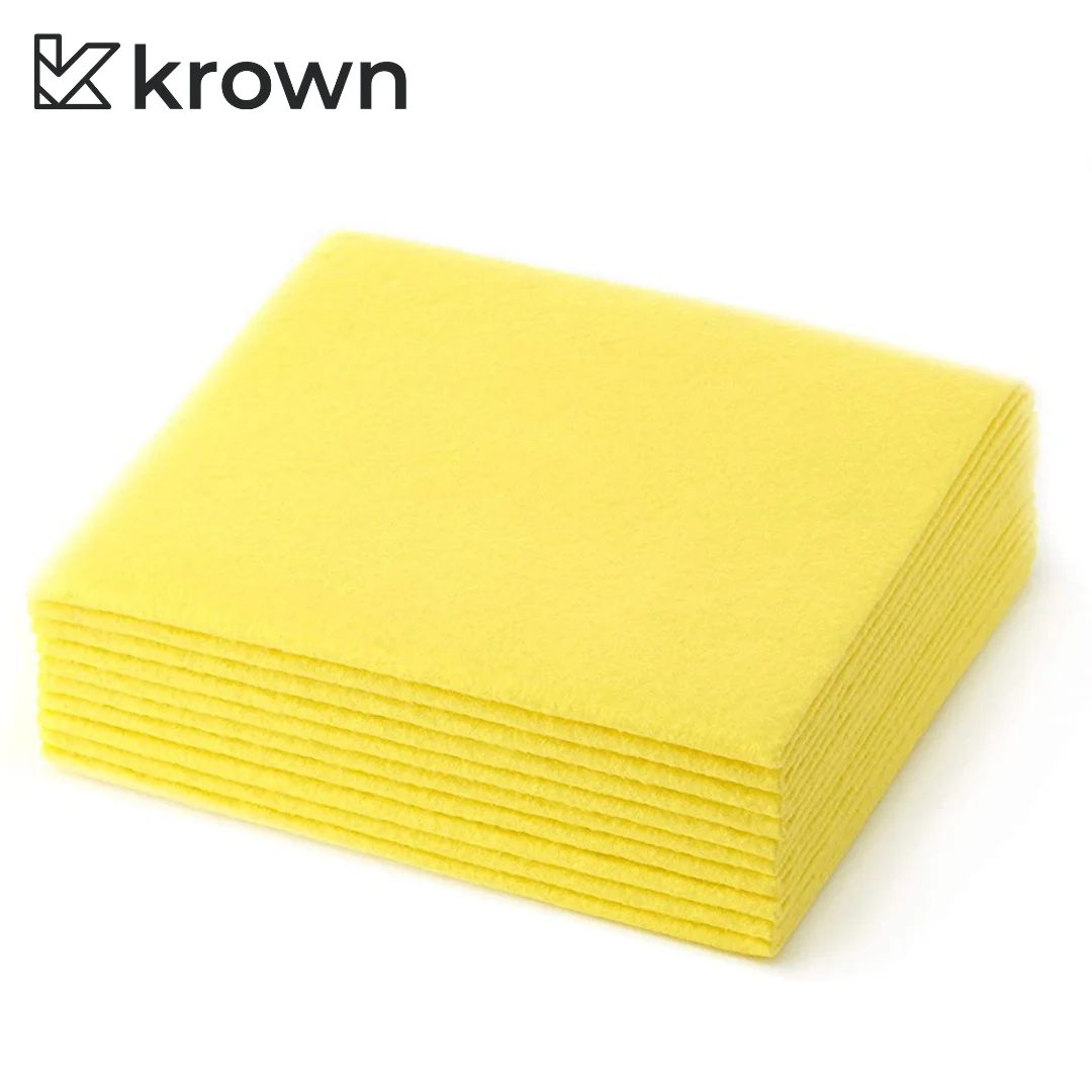 KROWN - Bayetas Multiusos De Color Amarillo, Set 6 - 12 - 30 Unidades, Paños Multiuso 40x36cm, Suaves, Absorbentes Y Resistentes A La Rotura. Indicadas Para Hogar - Cocina