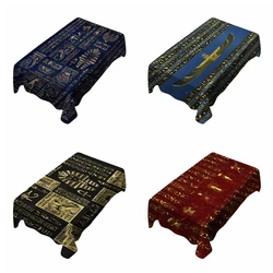 Ancient Egyptian Hieroglyphs And Deities Culture Gold On Blue Black Red Marble Leather Ornament Tablecloth By Ho Me Lili