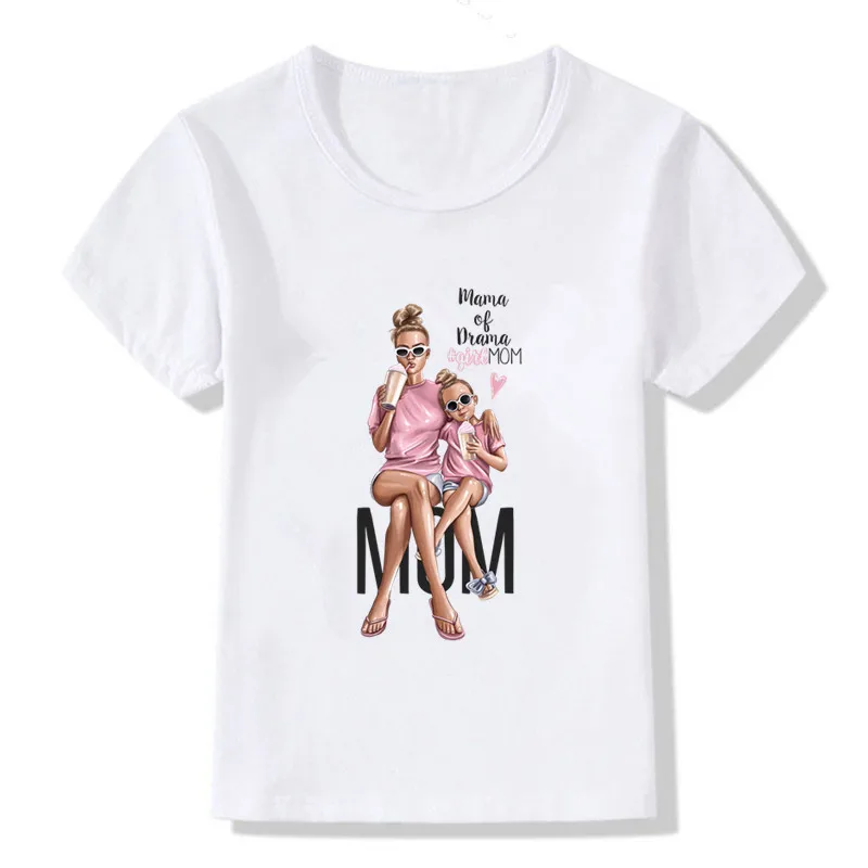 Matching Family Outfits Super Mom and Daughter Print Boys Girls T-shirt Mother's day Present Clothes Kids&Woman Funny Tshirt image 4