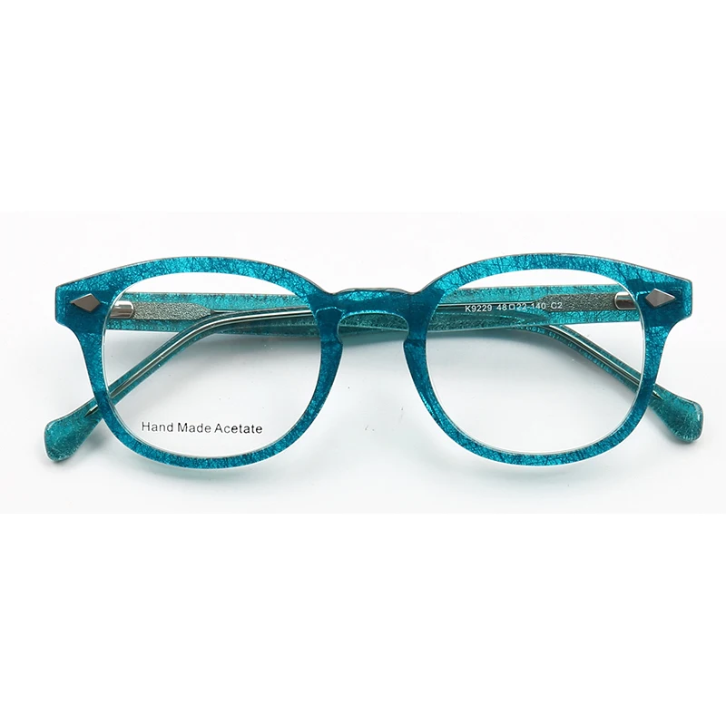 Vintage Women Optical Glasses Frames Men Round Eyeglasses Frames Blue Acetate Fashion Prescription Rose Red Spectacles Fashion