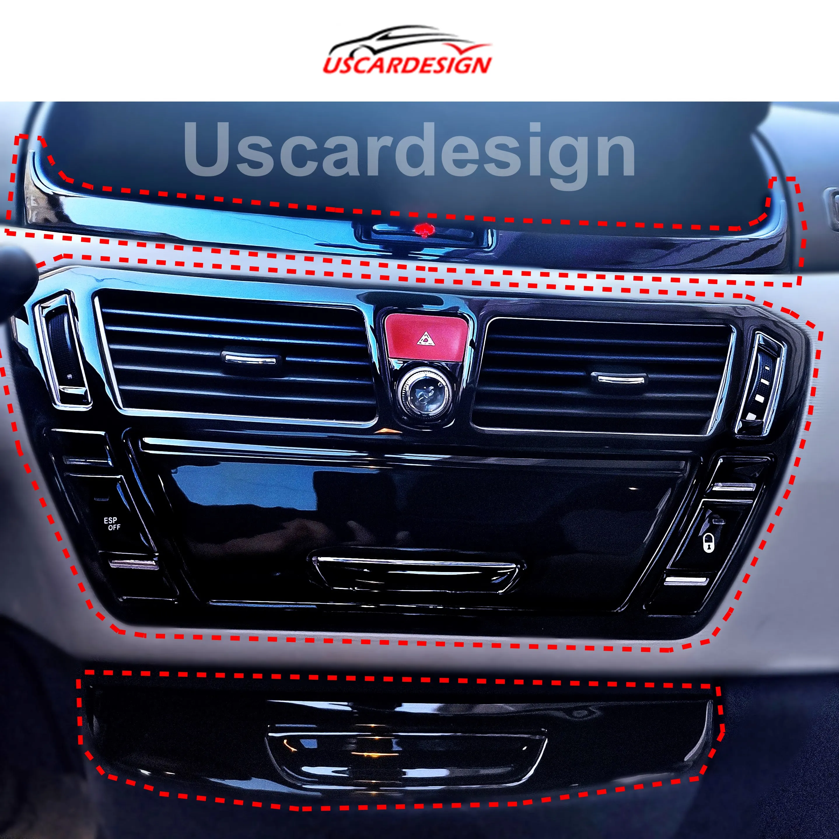 For 2007 - 2012 Citroen Picasso Dashboard Frame Decor Set, Trim Accessorie, Piano Black, Dash Cover