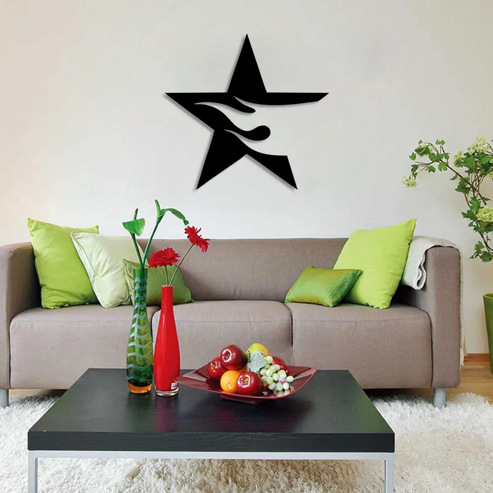 Outside-in Fire Effect Star Wall Room Home Accessory Wooden Table 50x47cm