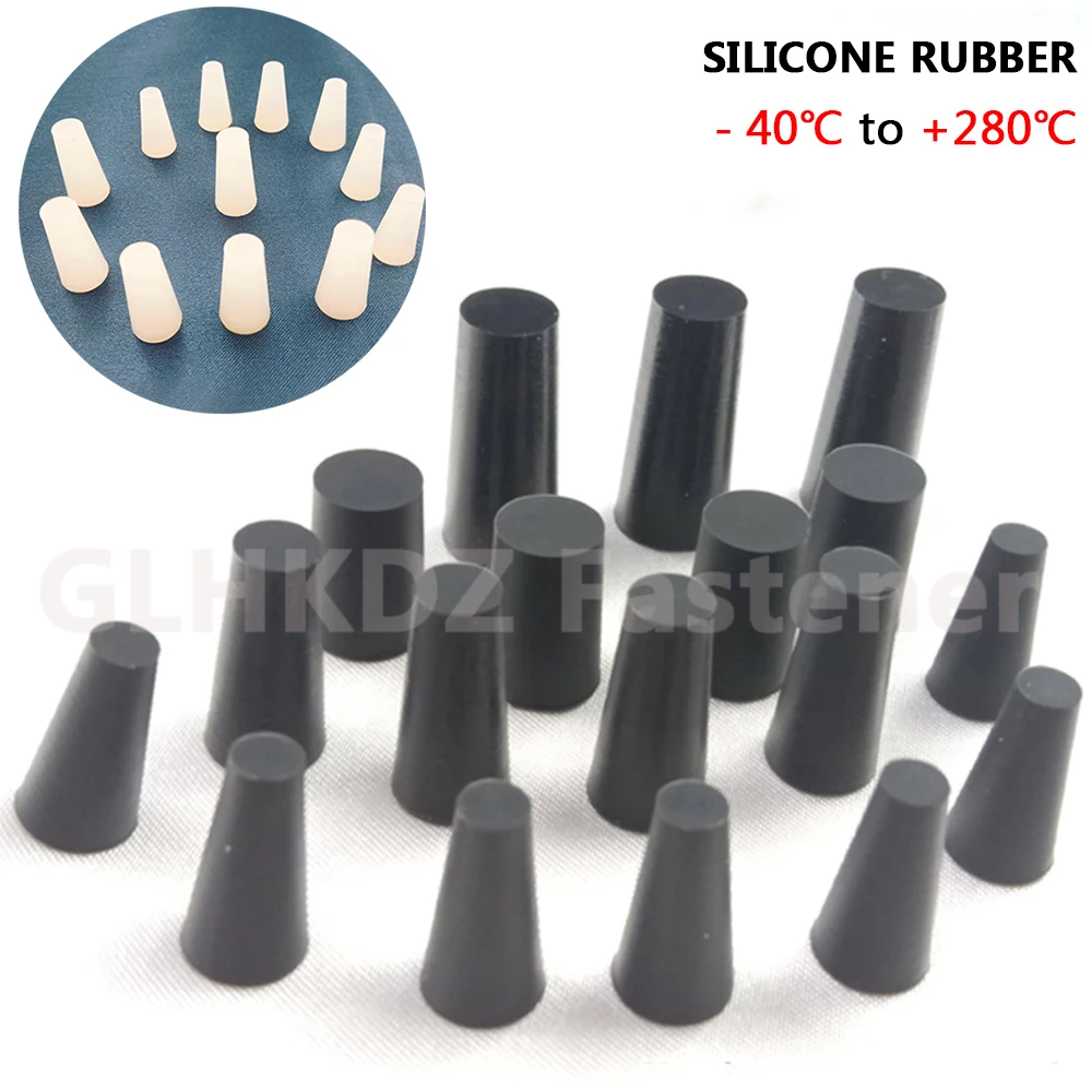 Black Transparent Conical Taper High Temp Silicone Rubber Powder Coating Plugs Masking Blanking Hole Plug End Cap Stopper Seals