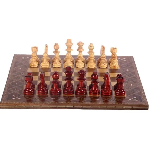 Wooden Chess Set Handmade Boxwood Flat Solid Chess Board Queen's Gambit Chess Set