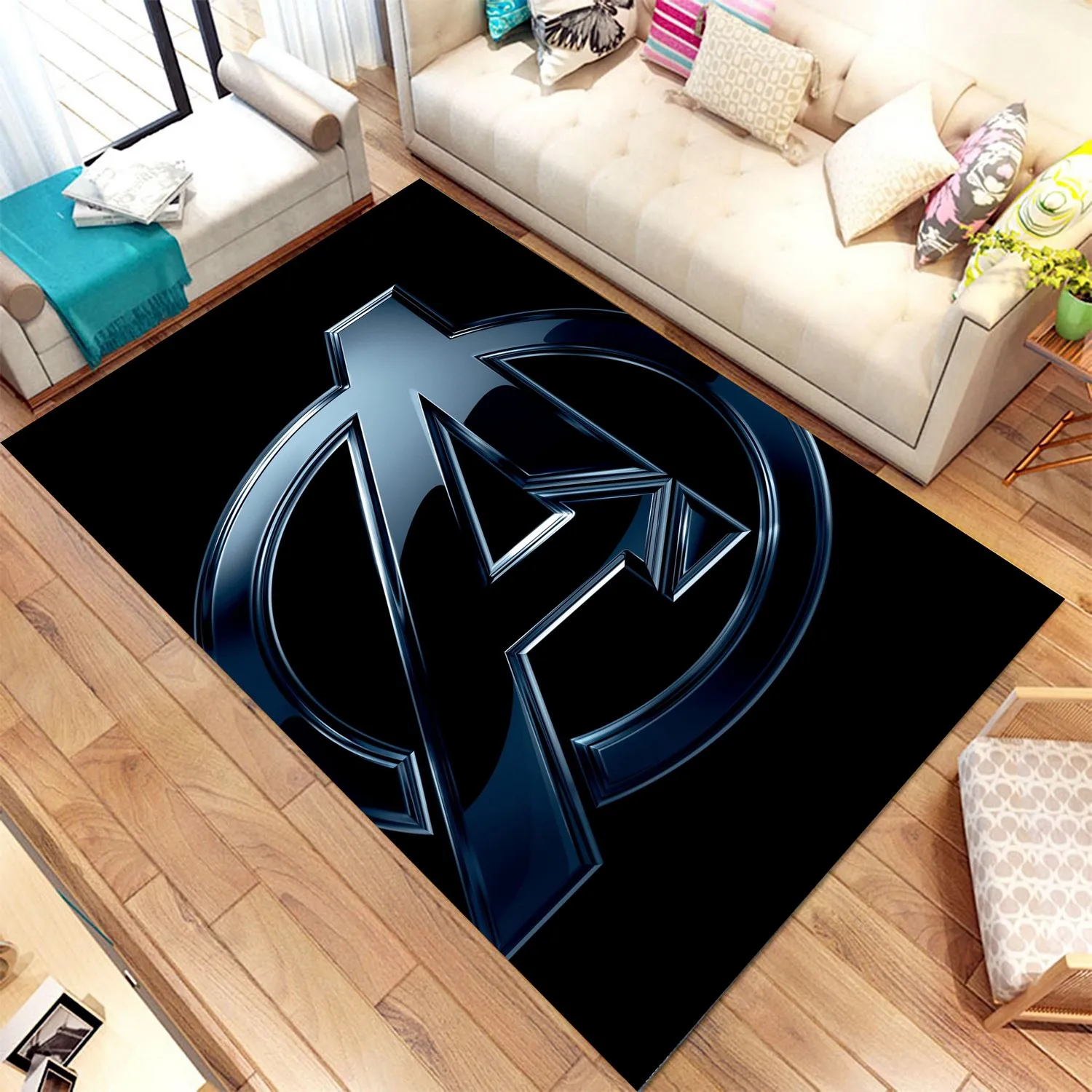 Modern Rug, Grey Pattern Rug, Avenger Kids Room Carpet, Rug, Living Room Rug, Home Decor Carpets, Rug, Decor For Boy Room