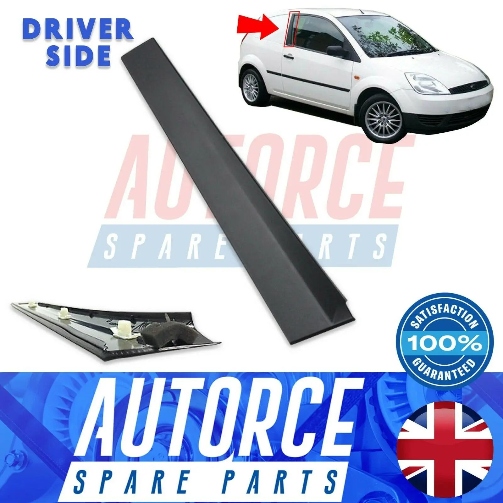 

FOR FORD FIESTA MK5 RIGHT DOOR PILLAR PLASTIC MOULDING TRIM PANEL 3 DOOR DRIVER SIDE FITS - 2S61A25458AN, 1144437, 1473675