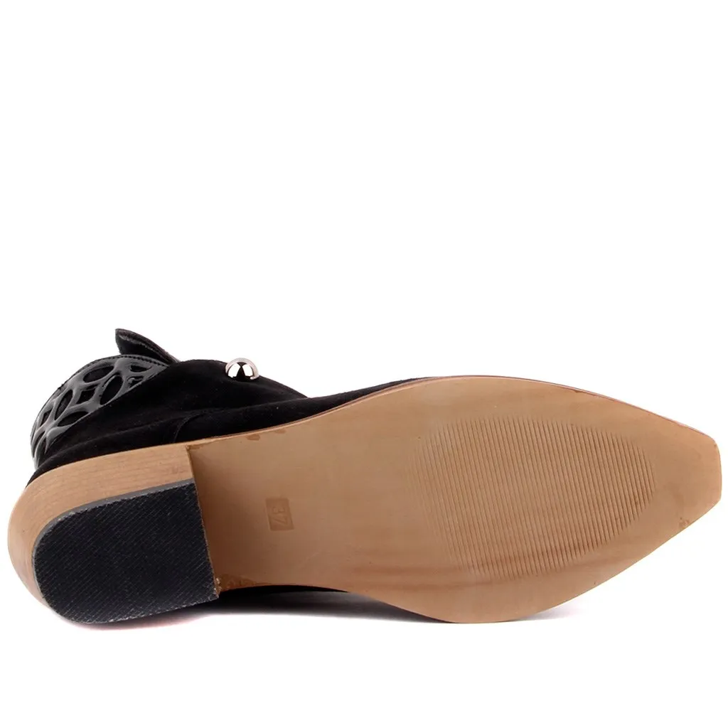 Moxee-botas femininas de camurça preta