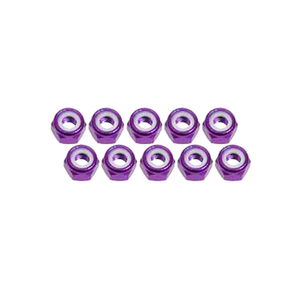 Racing. 4mm aluminium self-locking nuts. Aluminum Lock Nuts. Wheel nuts for rc cars. 4mm nuts.