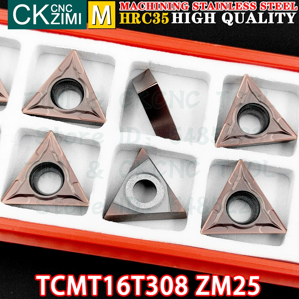 TCMT16T308 ZM25 TCMT 16T3 08 ZM25 Alat Sisipan Putar Eksternal Sisipan Karbida TCMT CNC Alat Pemotong Bubut Logam Mekanis