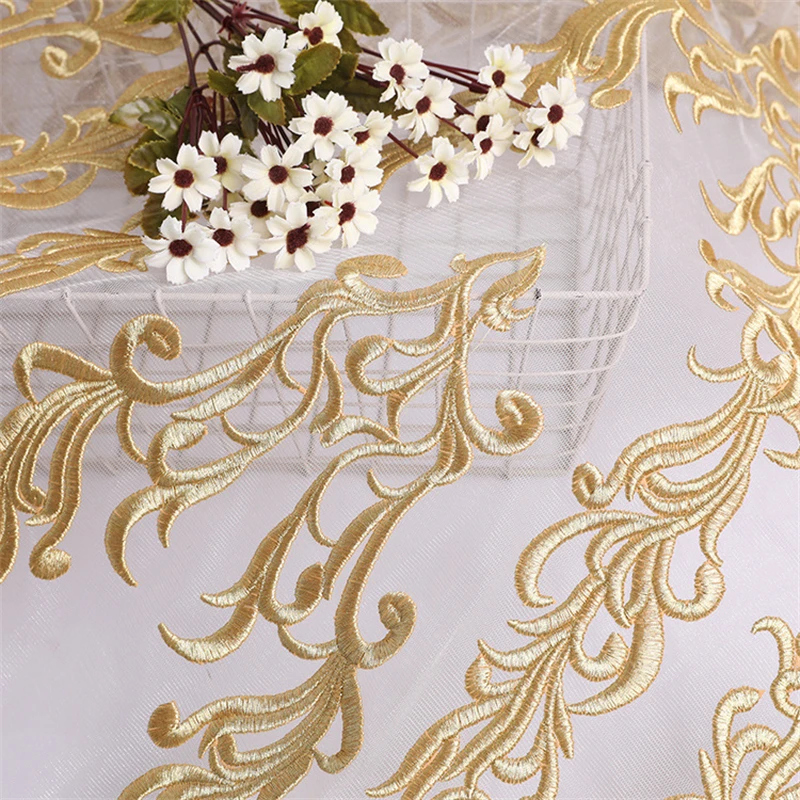 1 Pcs Gold Large Bodice Applique Embroidered Vintage patch For DIY Sewing Wedding Dress Bridal Gown Accessories Evening Dress