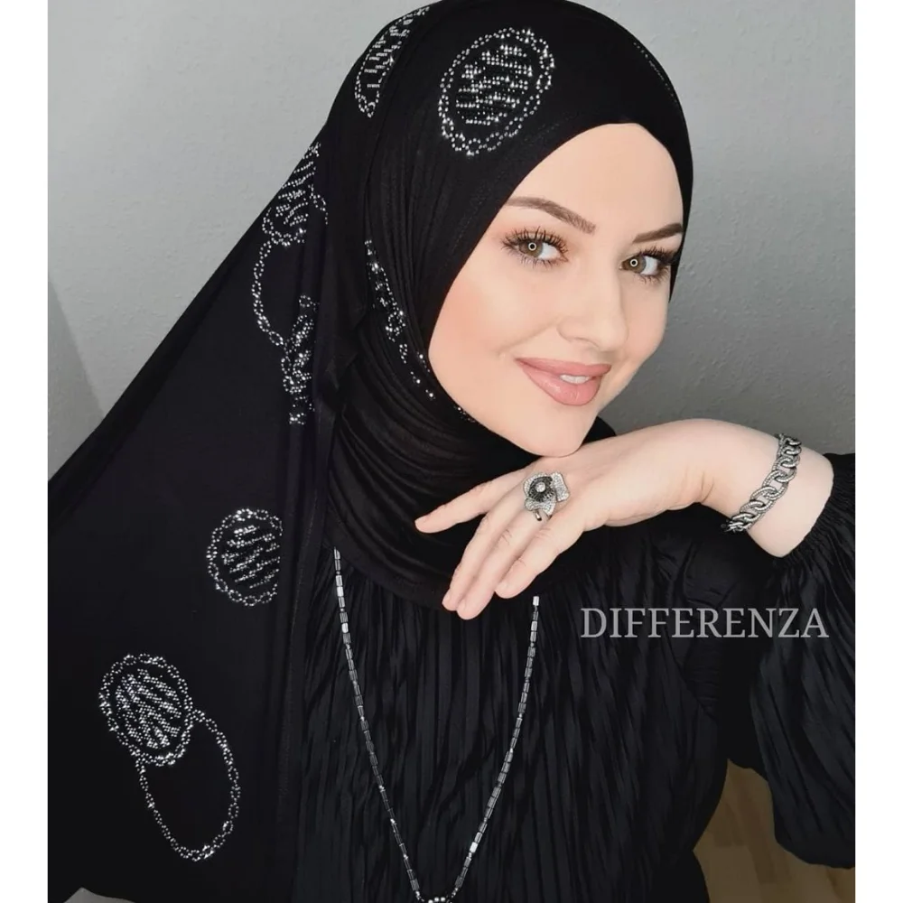 Hijab Muslim Women Head Turbans For Scarf Fashion Shawls Foulard Hand Embroidered  Practical Shawl Turbante Mujer Arab