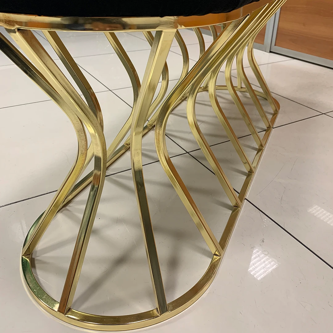 Gold Metall Hocker, Wohnkultur, Wohnzimmer, Innen Möbel, Chesterfield-Hocker, Puf, Möbel