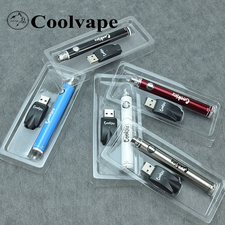 Ciasteczka Twist bateria długopis Vape 350mAh dół 3.3-4.8V podgrzewanie VV bateria do waporyzatora Usb zestaw ładujący do 510 gruby wkład olejowy