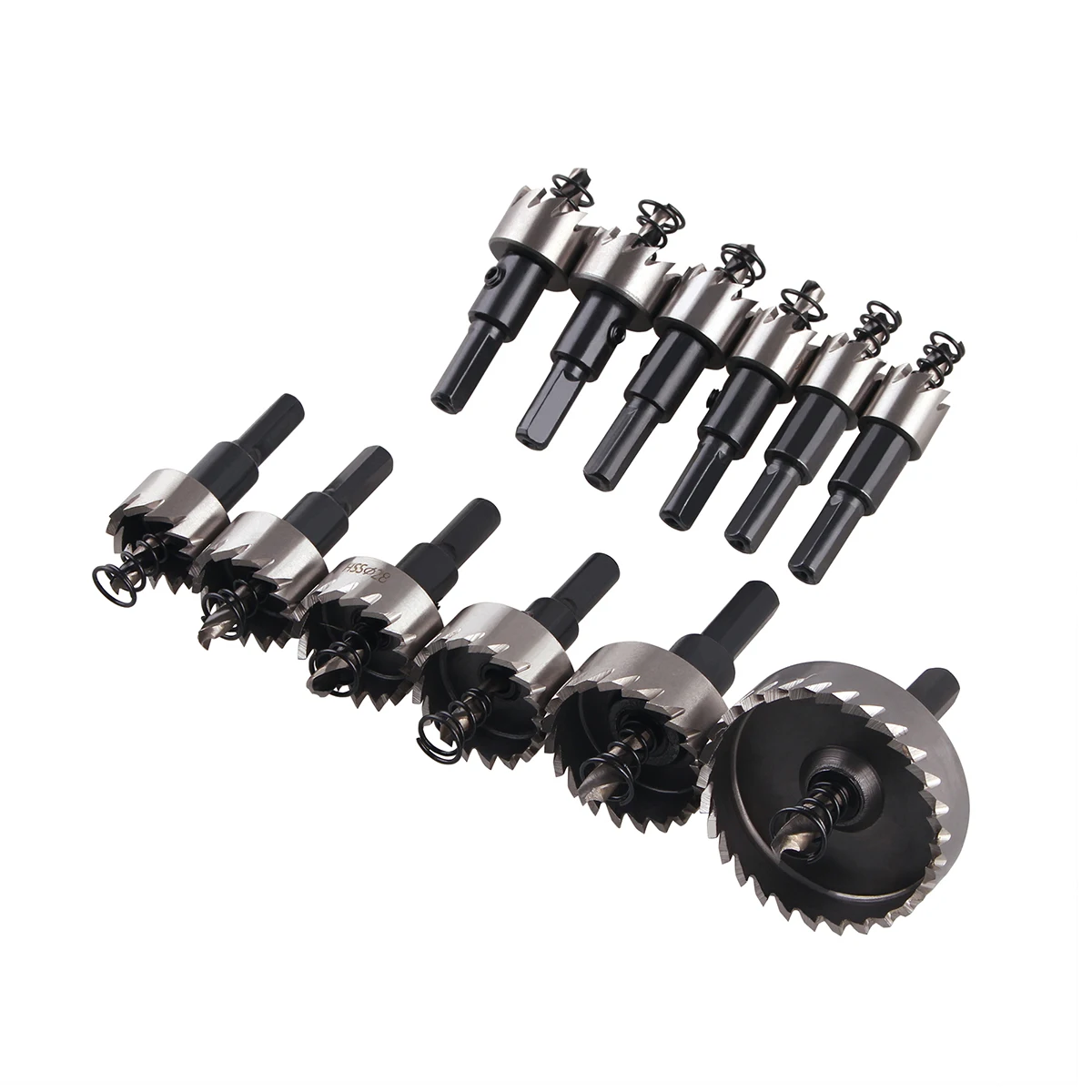 Juego de sierras de copa HSS, brocas de 15-50mm con punta de carburo para madera y Metal, Kit de cortadora de agujeros, herramienta de mano, 12 Uds.