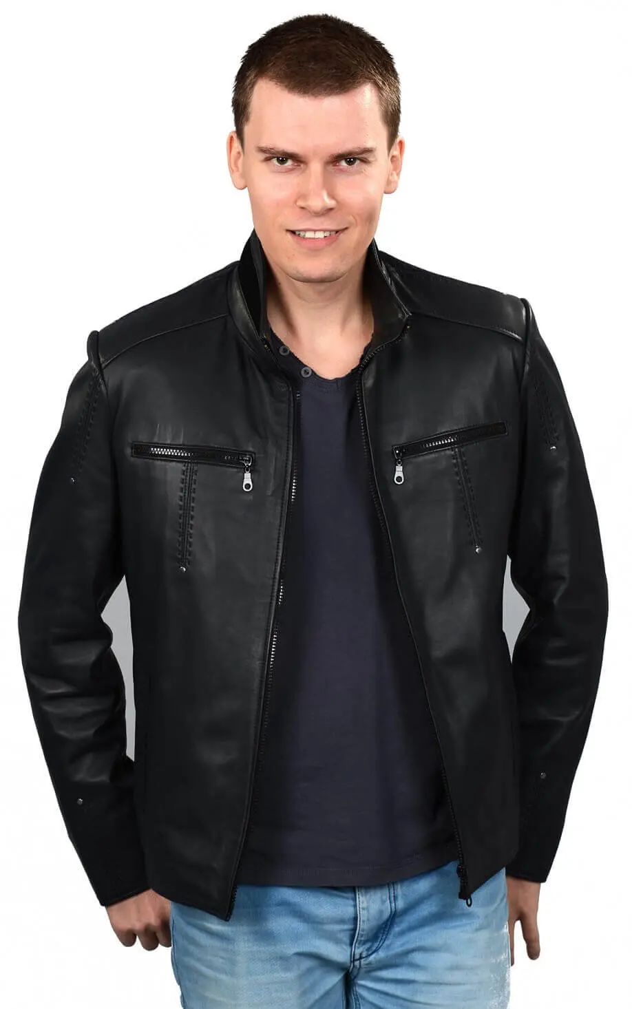 Tirex Jaket Kulit Hitam Asli Kulit Domba Musim Gugur Musim Dingin 2022 Pengendara Sepeda Ramping Ukuran Besar VintageTürkiye
