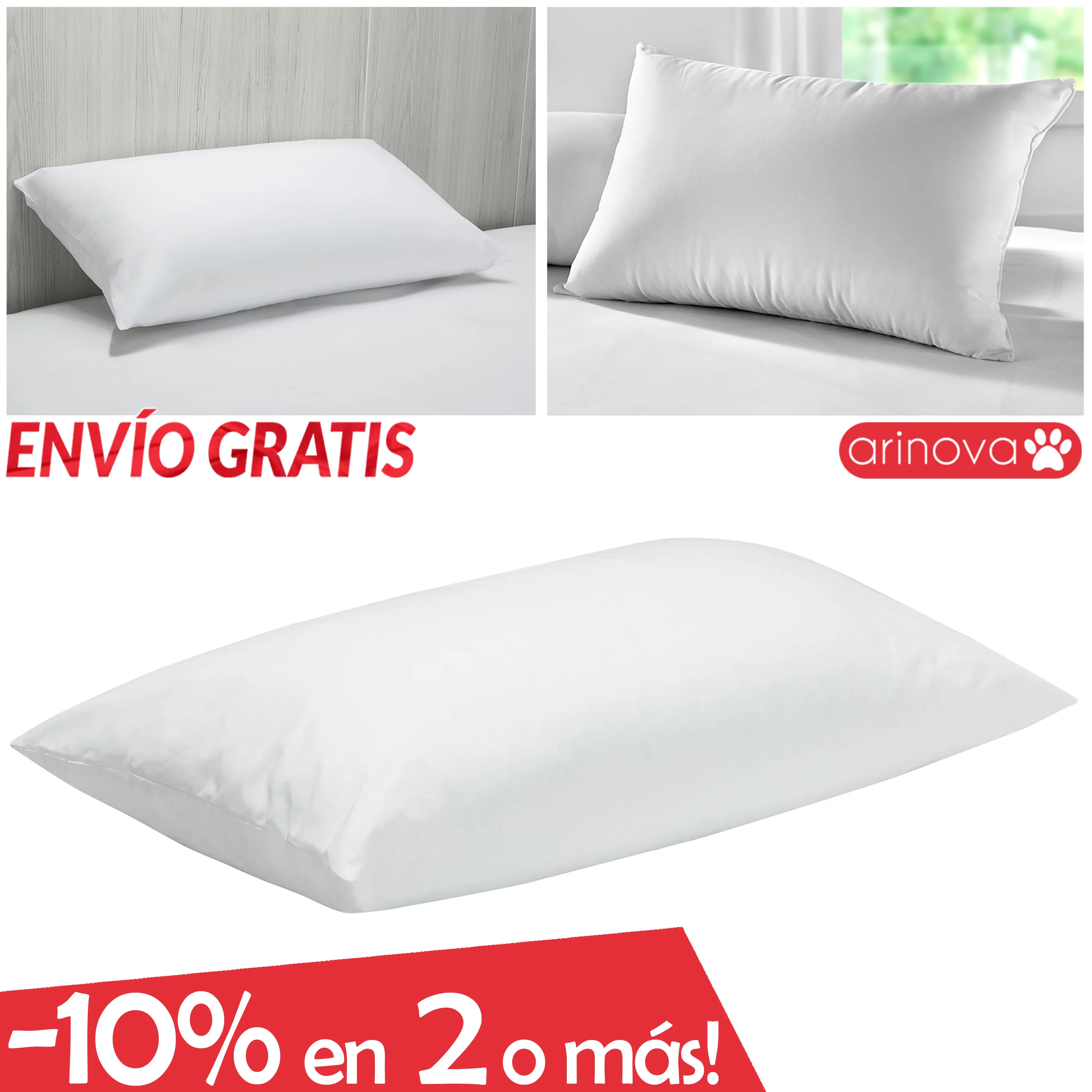 Almohada de Fibra Lavable Antialérgico Indeformable Copos Poliéster Transpirable Ideal para Verano Invierno Otoño Primavera es Anatómico y Muy Confortable 70cm 75cm 80cm 90cm 105cm 135cm 150cm