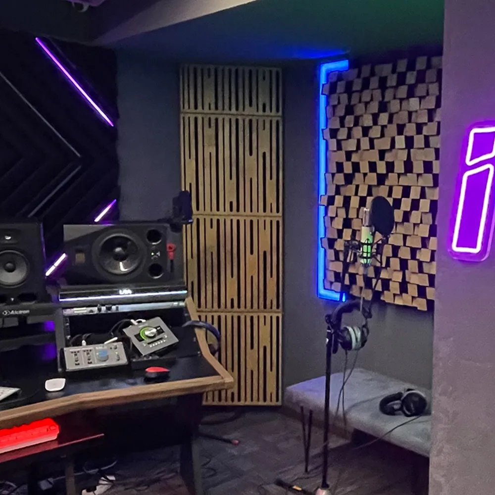 BASSTRAP PRO60 - Acoustic Panel 60x60cm Music Studio diffuser Soundproof Foam & Wood