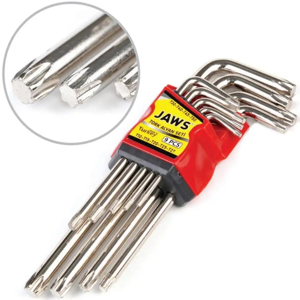 

Jaws JAS150 Torx Long Allen Hex Key Set 9 Piece bicycle Repair car repair tools