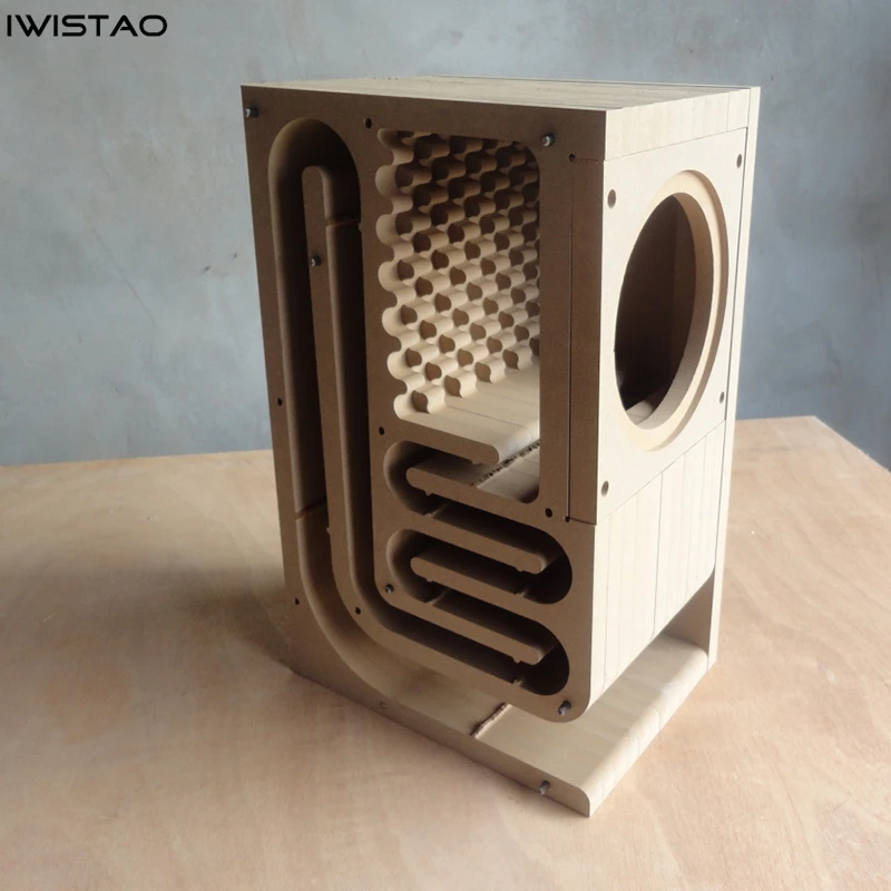 IWISTAO 5 Inches Full Range Empty Speaker Cabinet Kits Labyrinth Structure High-density Fibreboard for Tube Amplifier