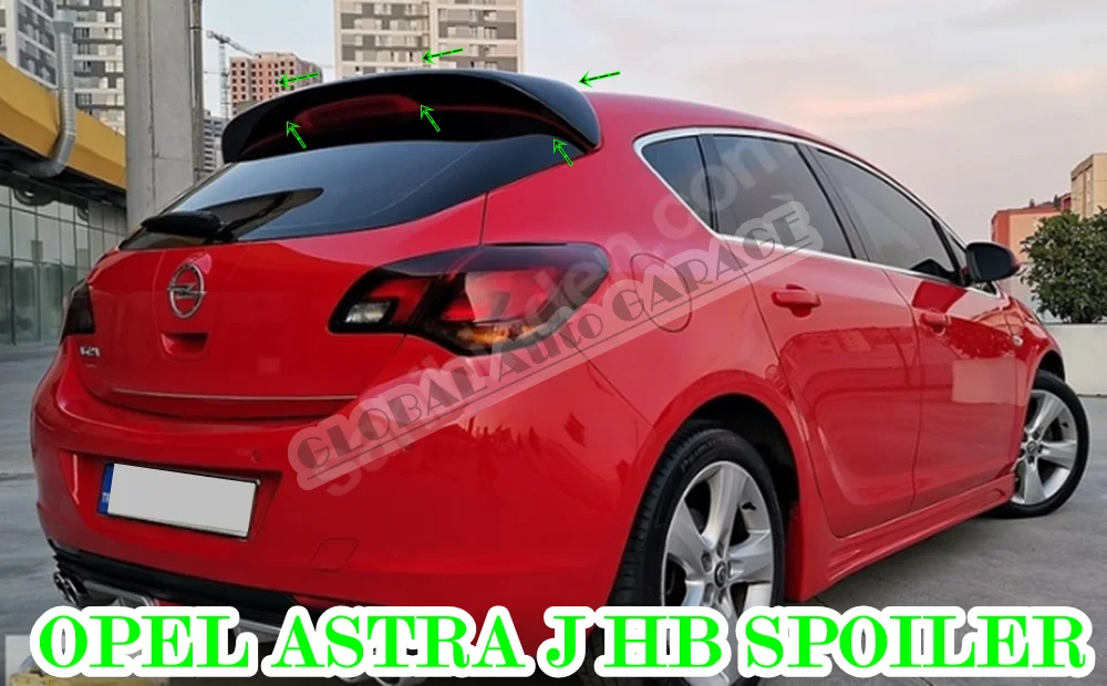 For Opel Astra J Hatchback 2010-2020 Auto Accessory Universal Spoilers Car Antenna Car Styling Diffüser Flaps Splitter Black