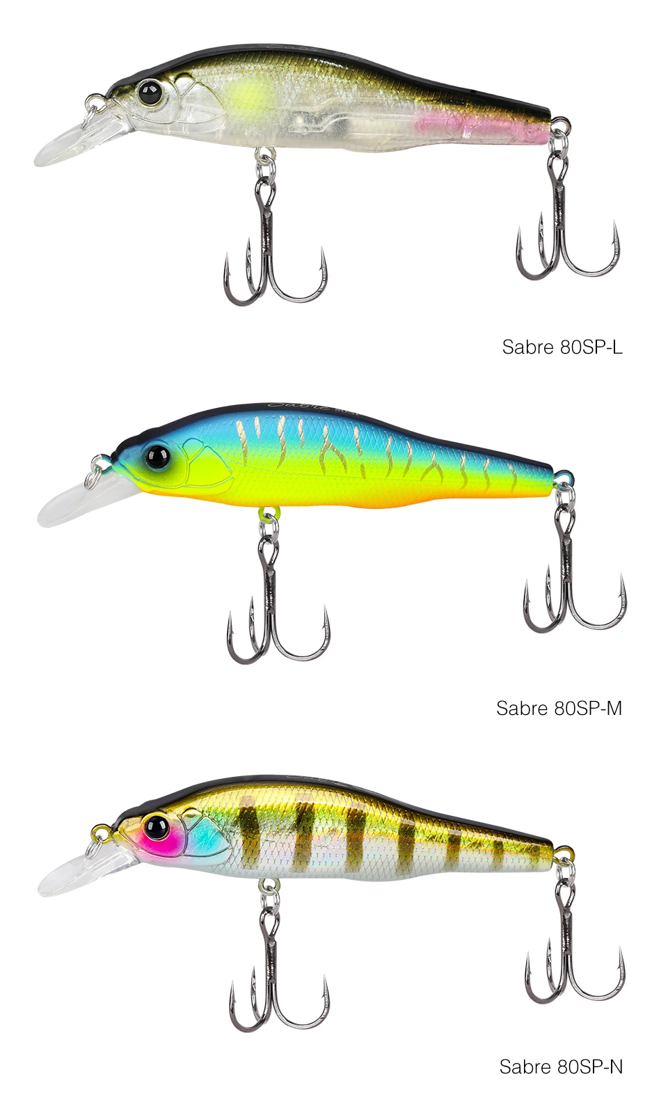 TSURINOYA 3,15 Zoll 80SP Suspend Minnow Sabre 80 mm 10,3 g künstlicher Bass Pike Hard Baits Shiner Shad Angelköder Jerkbait – Detail 16